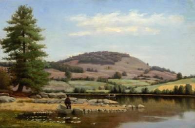 Alfred Ordway Fishing on Fairlee Pond